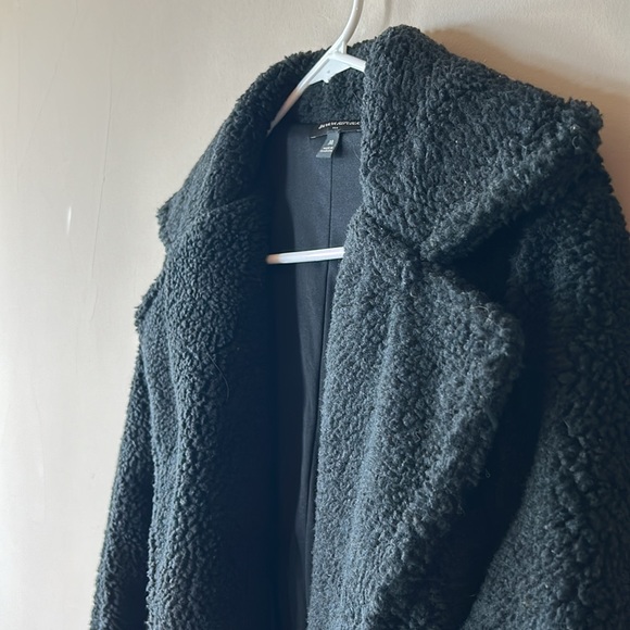 BANANA REPUBLIC black teddy bomber jacket - Picture 3 of 5